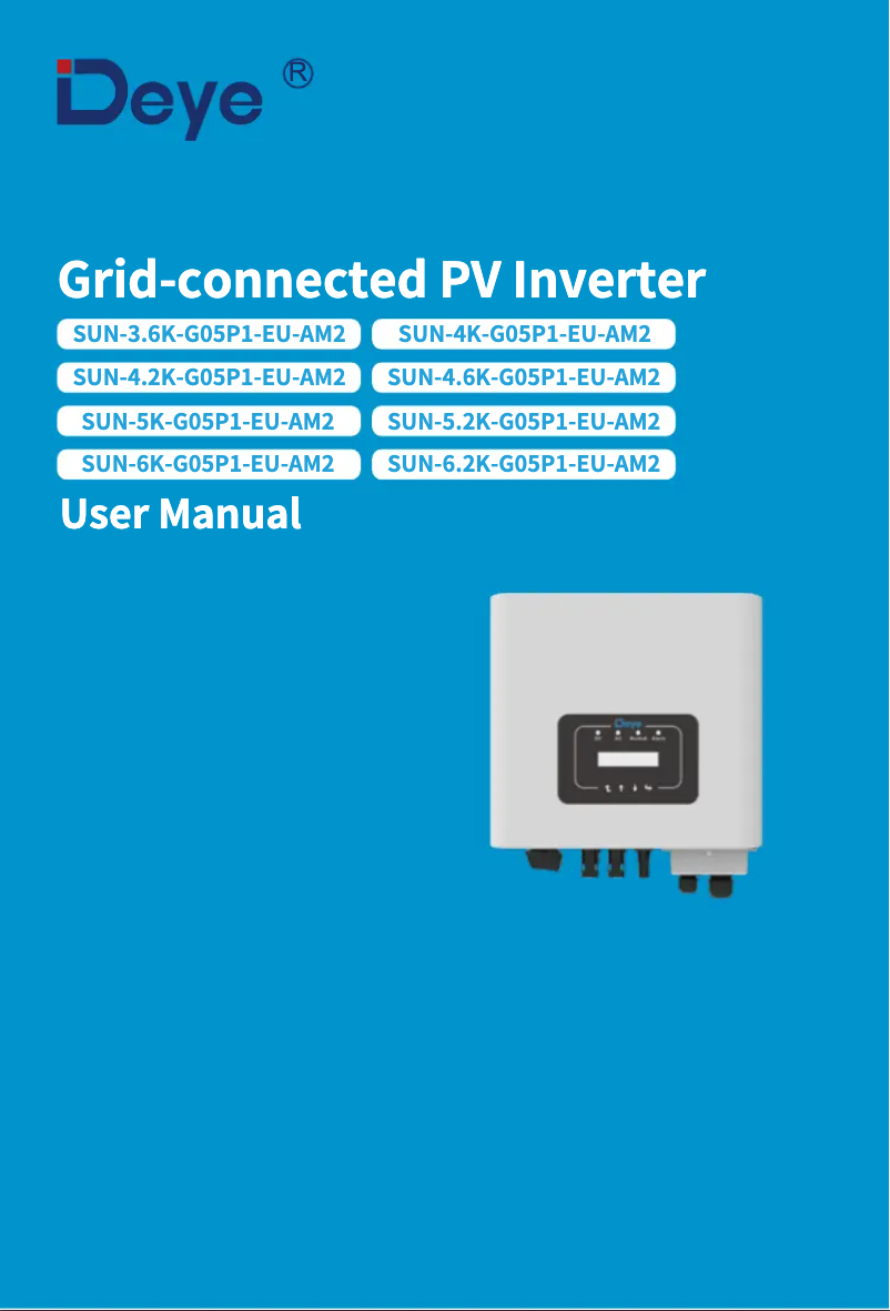 Page 1 de la notice Manuel utilisateur Deye SUN-4.6K-G05P1-EU-AM2