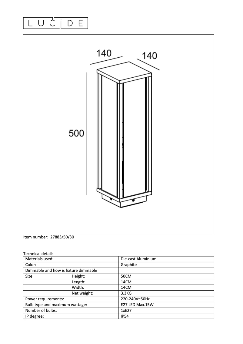 Página 1 del manual Manual de usuario Lucide Claire 27883/50/30