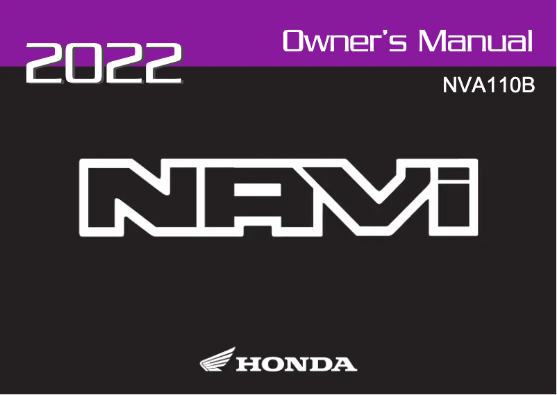 Page 1 de la notice Manuel utilisateur Honda Navi (2022)