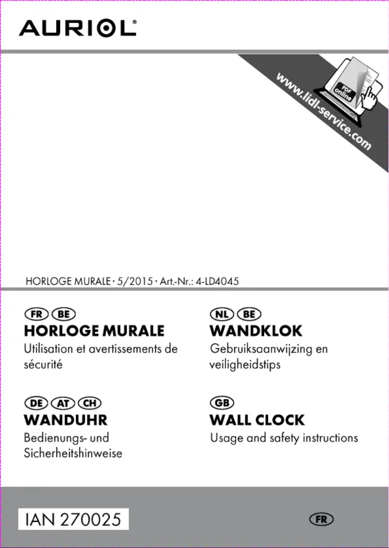 Página 1 del manual Manual de usuario Auriol IAN 270025