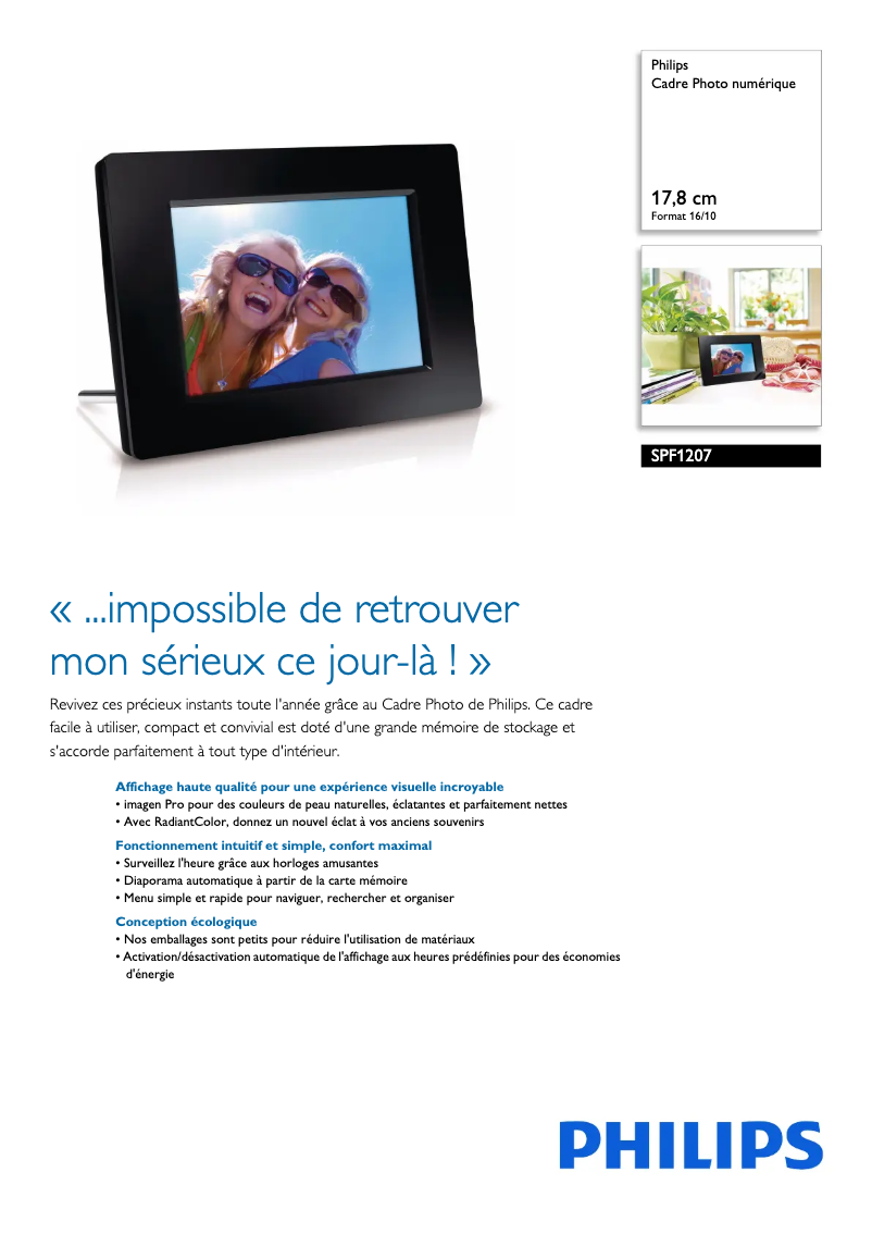 Imagen de la primera página del manual del dispositivo SPF1207