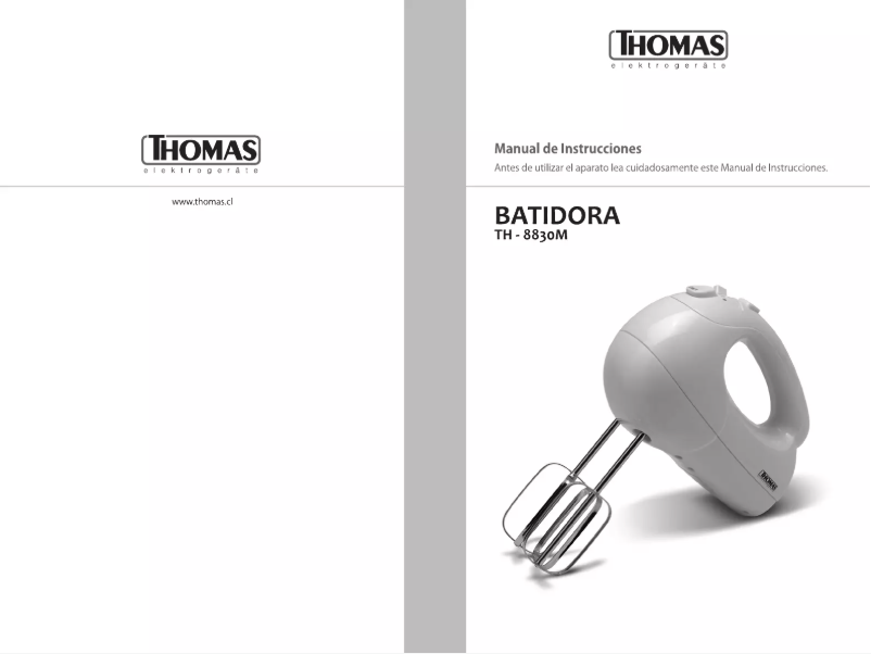Page n°1 - Manuel utilisateur Thomas TH-8830