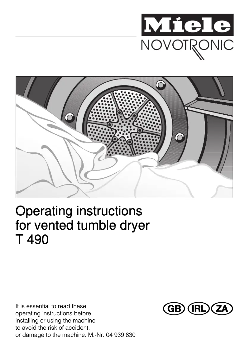Page 1 de la notice Manuel utilisateur Miele T 490