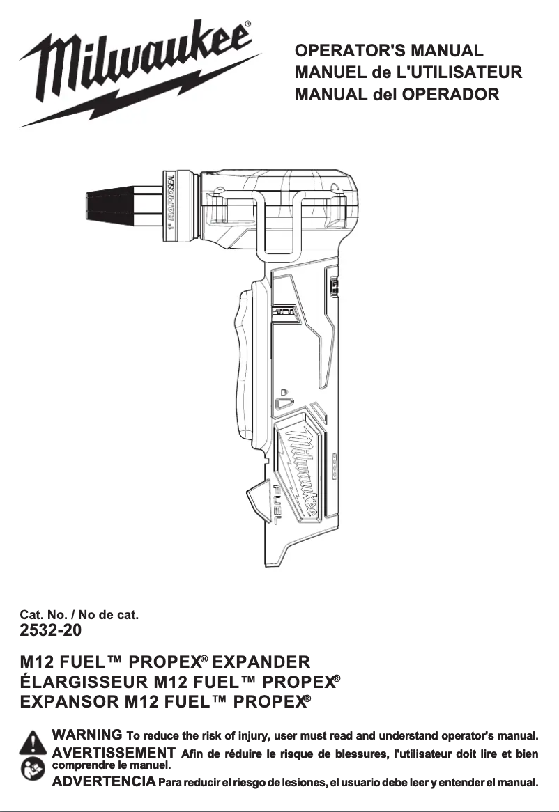 Image de la première page du manuel de l'appareil M12 Fuel Propex 2532-22
