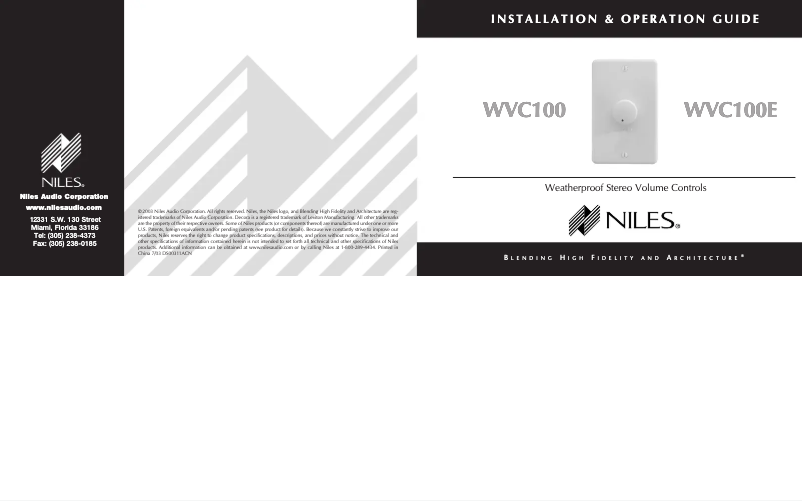 Image de la première page du manuel de l'appareil WVC100E