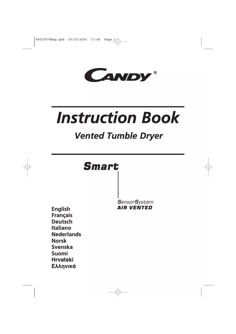 Page 1 de la notice Manuel utilisateur Candy CV1 66-S