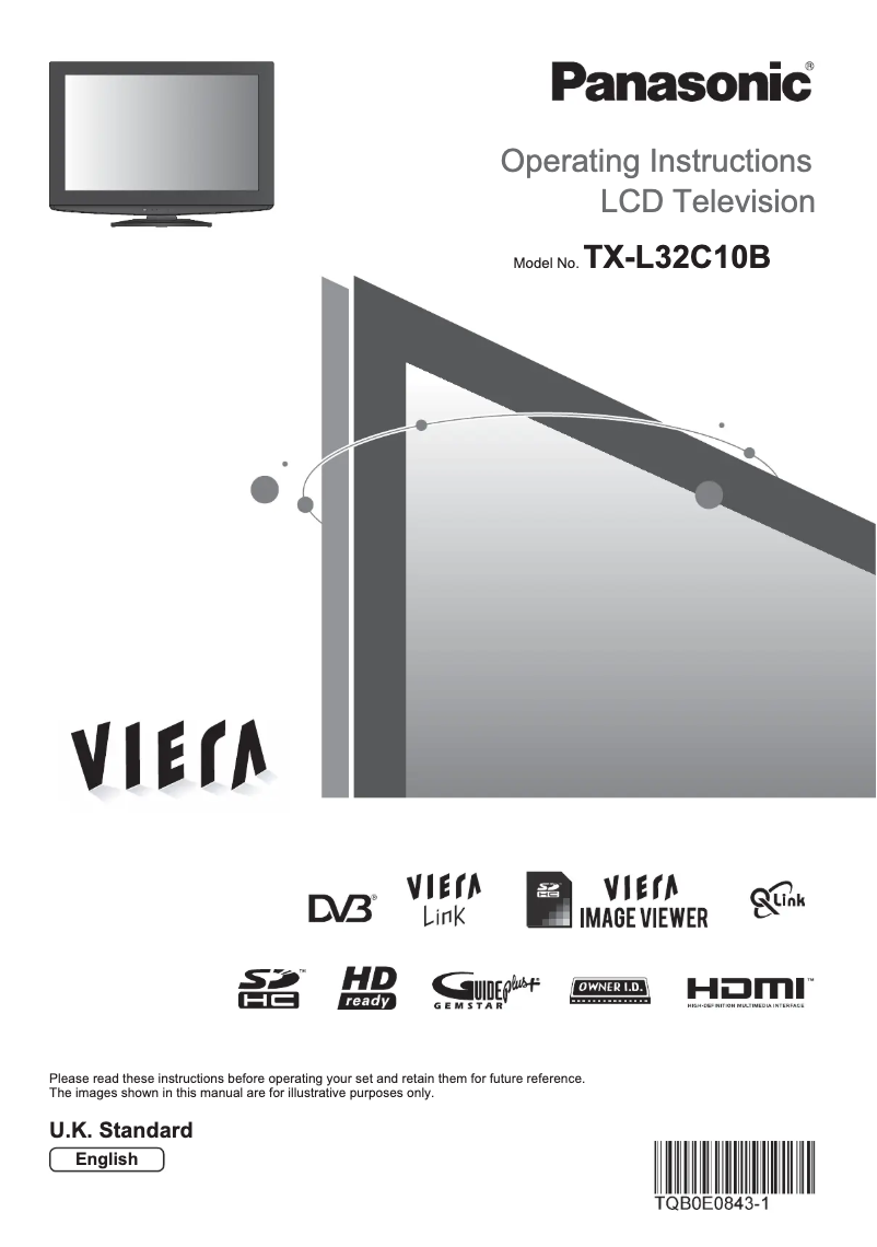 Page 1 de la notice Manuel utilisateur Panasonic Viera TX-L32C10B