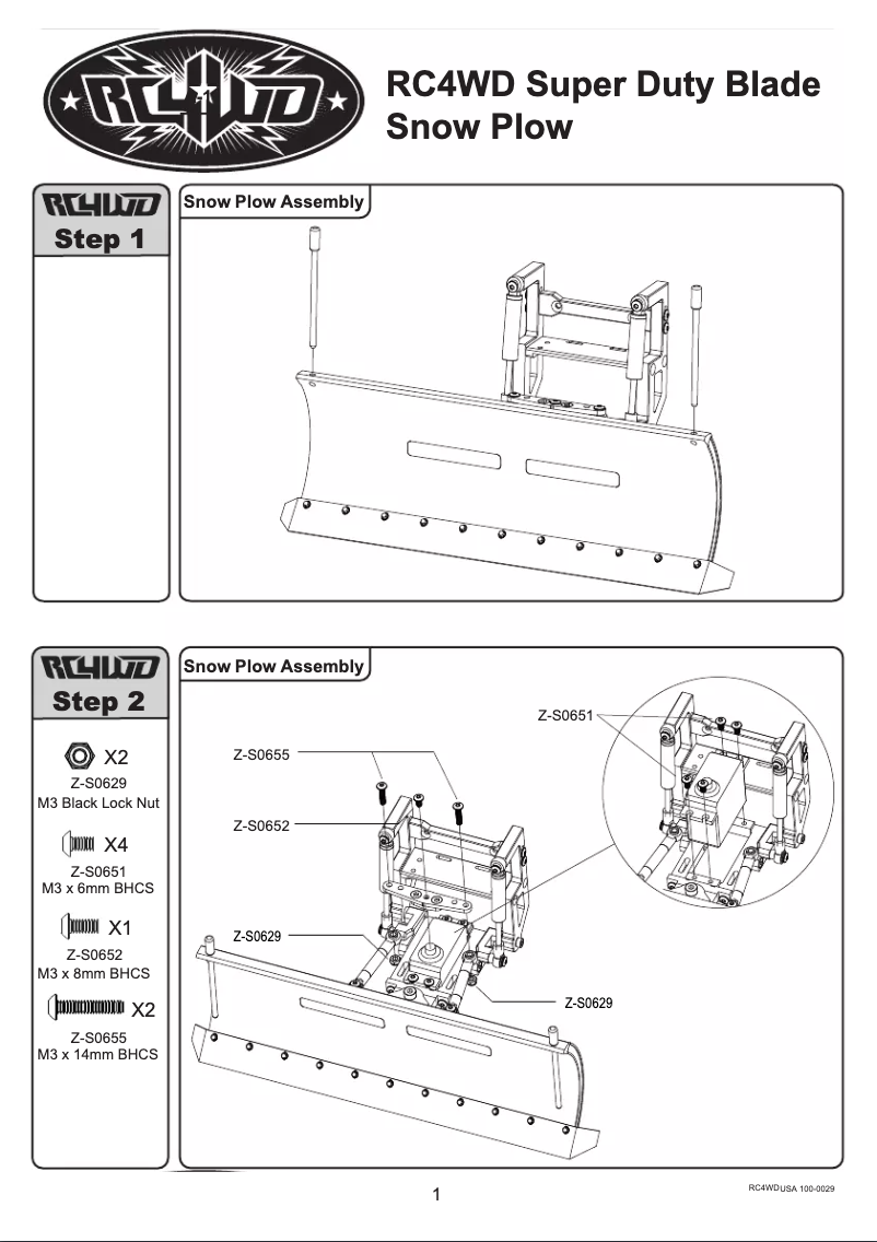 Page n°1 - Manuel utilisateur RC4WD Z-X0043