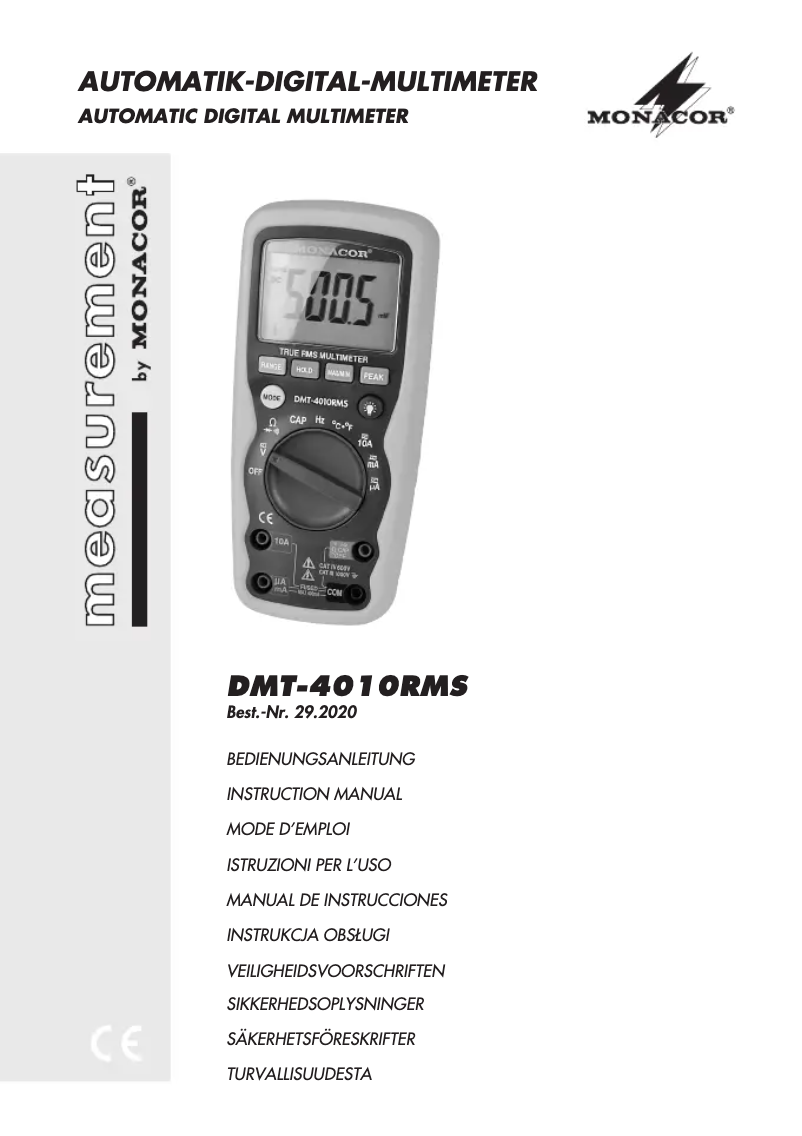 Página 1 del manual Manual de usuario Monacor DMT-4010RMS
