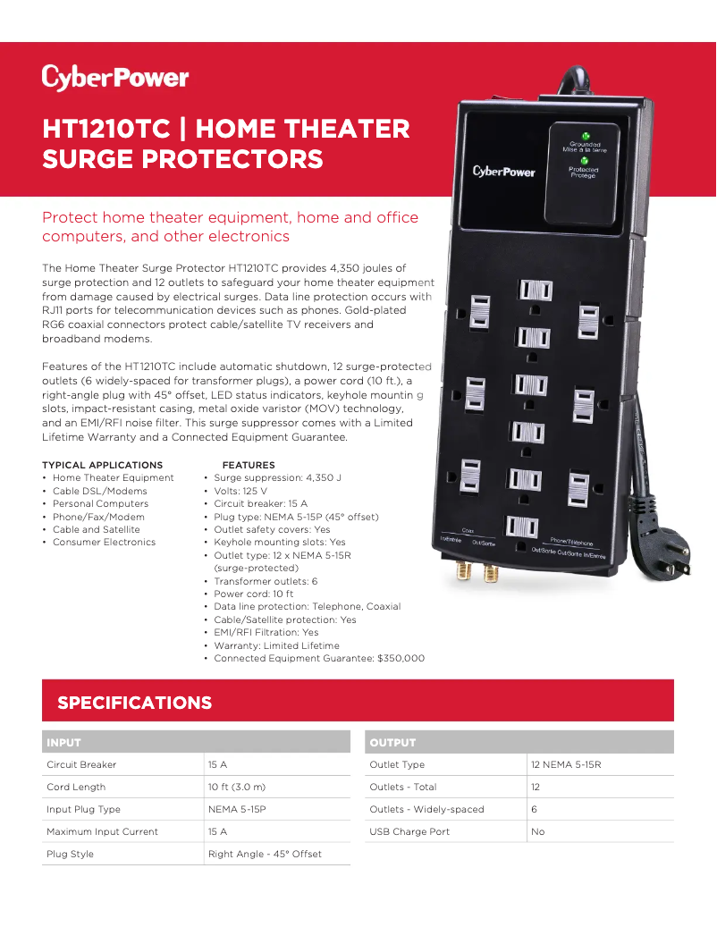 Page n°1 - Manuel utilisateur CyberPower HT1210TC