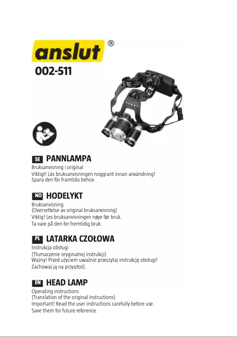 Page 1 de la notice Manuel utilisateur Anslut 002-511