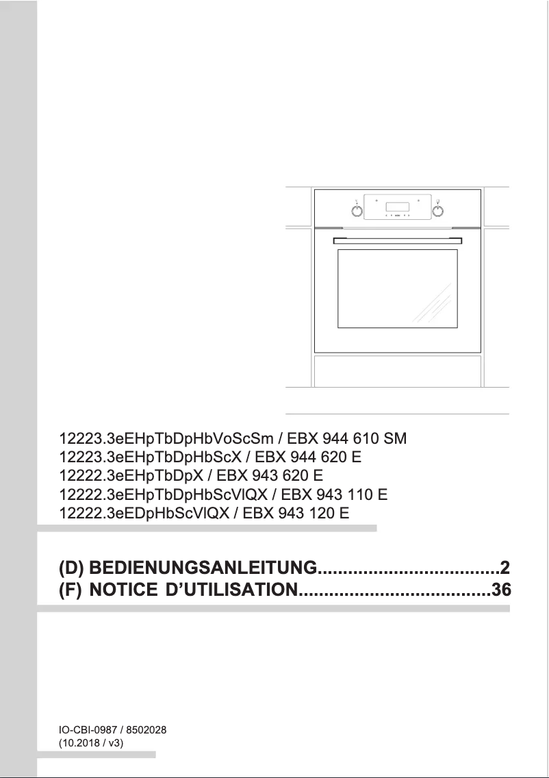 Page n°1 - Manuel utilisateur Amica EBX 943 120 E