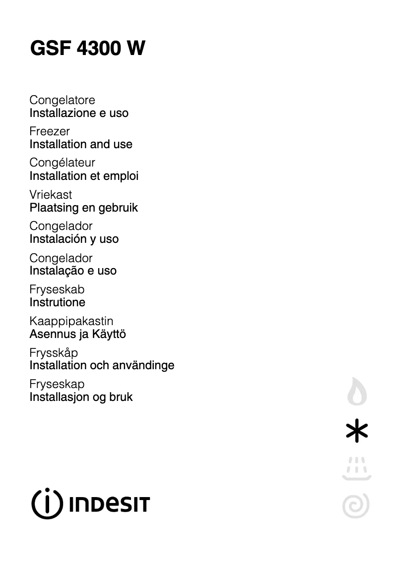 Page 1 de la notice Manuel utilisateur Indesit GSF 4300 W