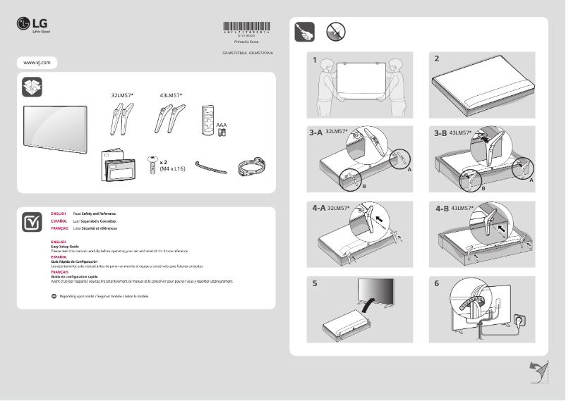 Image de la première page du manuel de l'appareil 43LM572C0UA