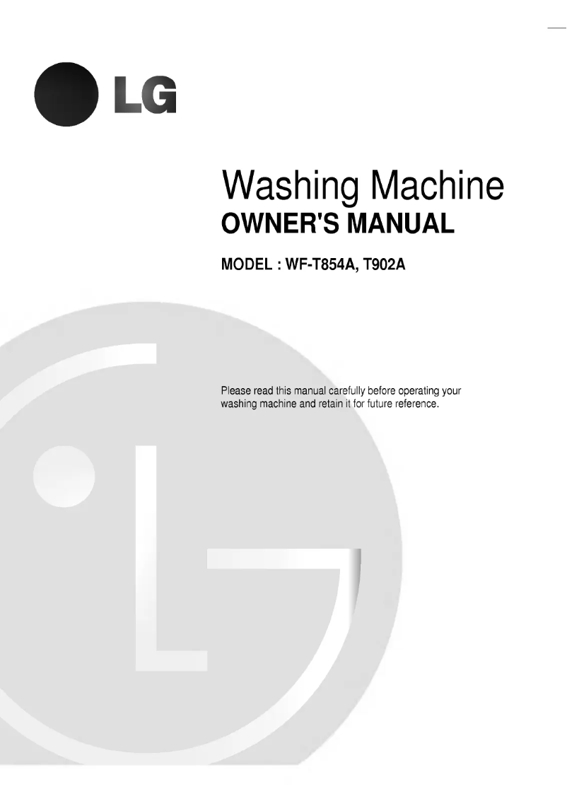 Page 1 of the manual User Manual LG WF-T854A