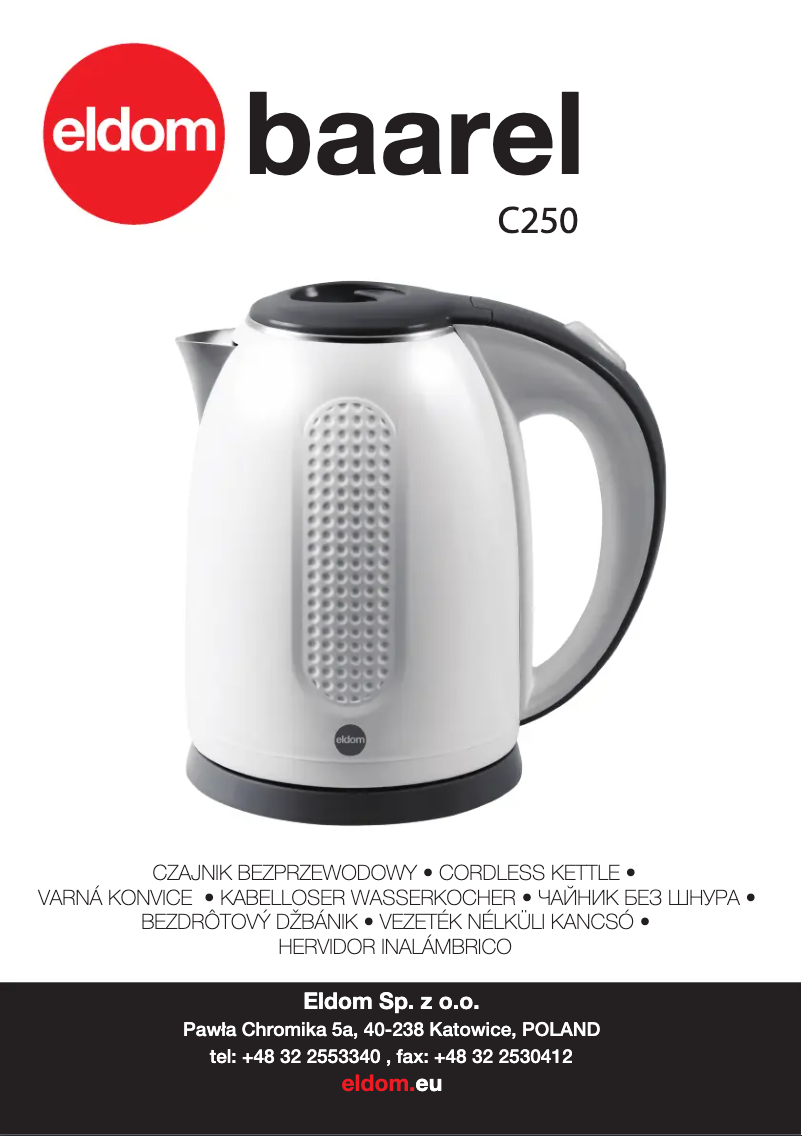 Page n°1 - Manuel utilisateur Eldom Baarel C250