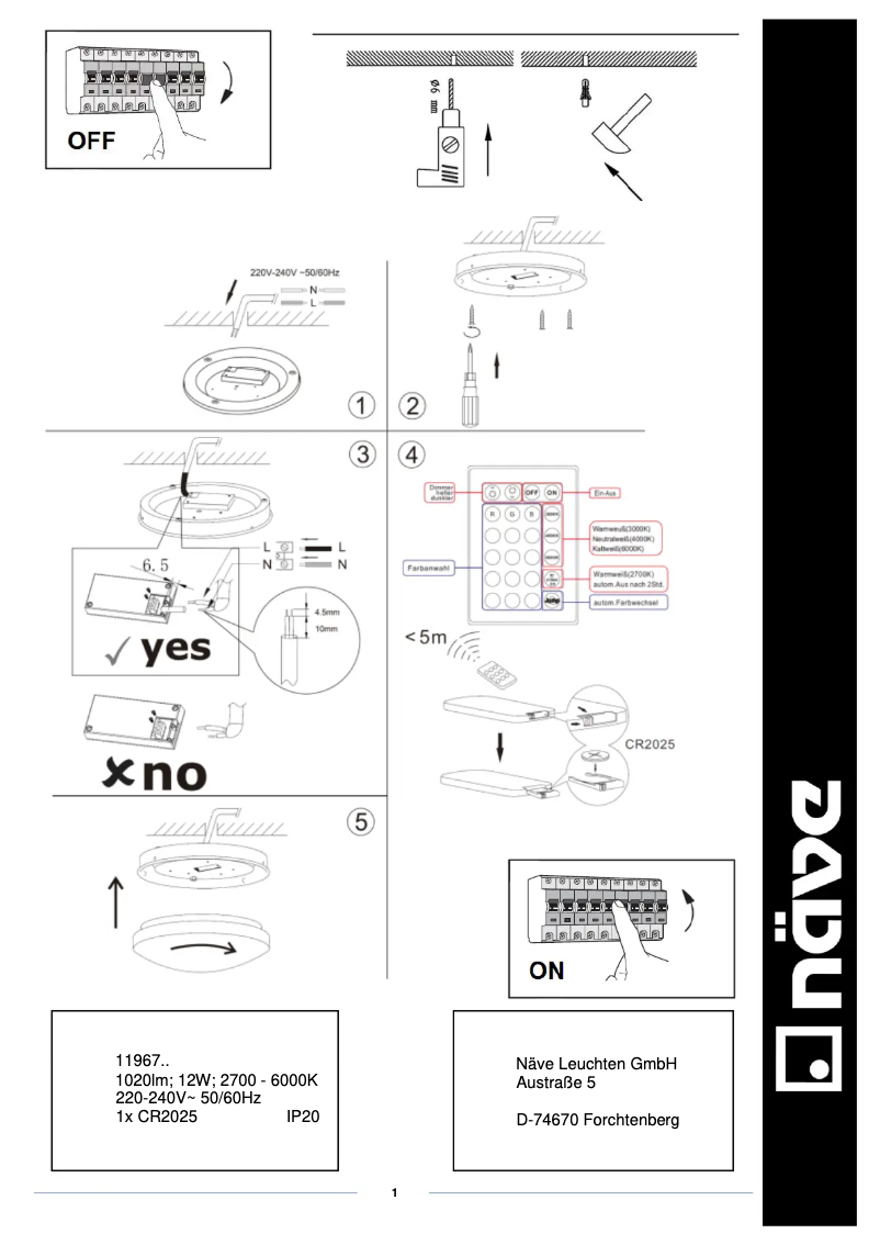 Page n°1 - Manuel utilisateur Näve Paris