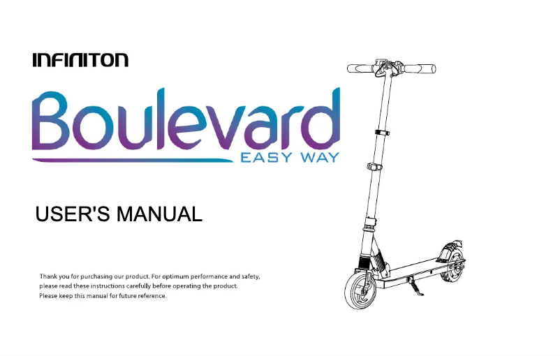 Page 1 de la notice Manuel utilisateur Infiniton Boulevard Easy Way