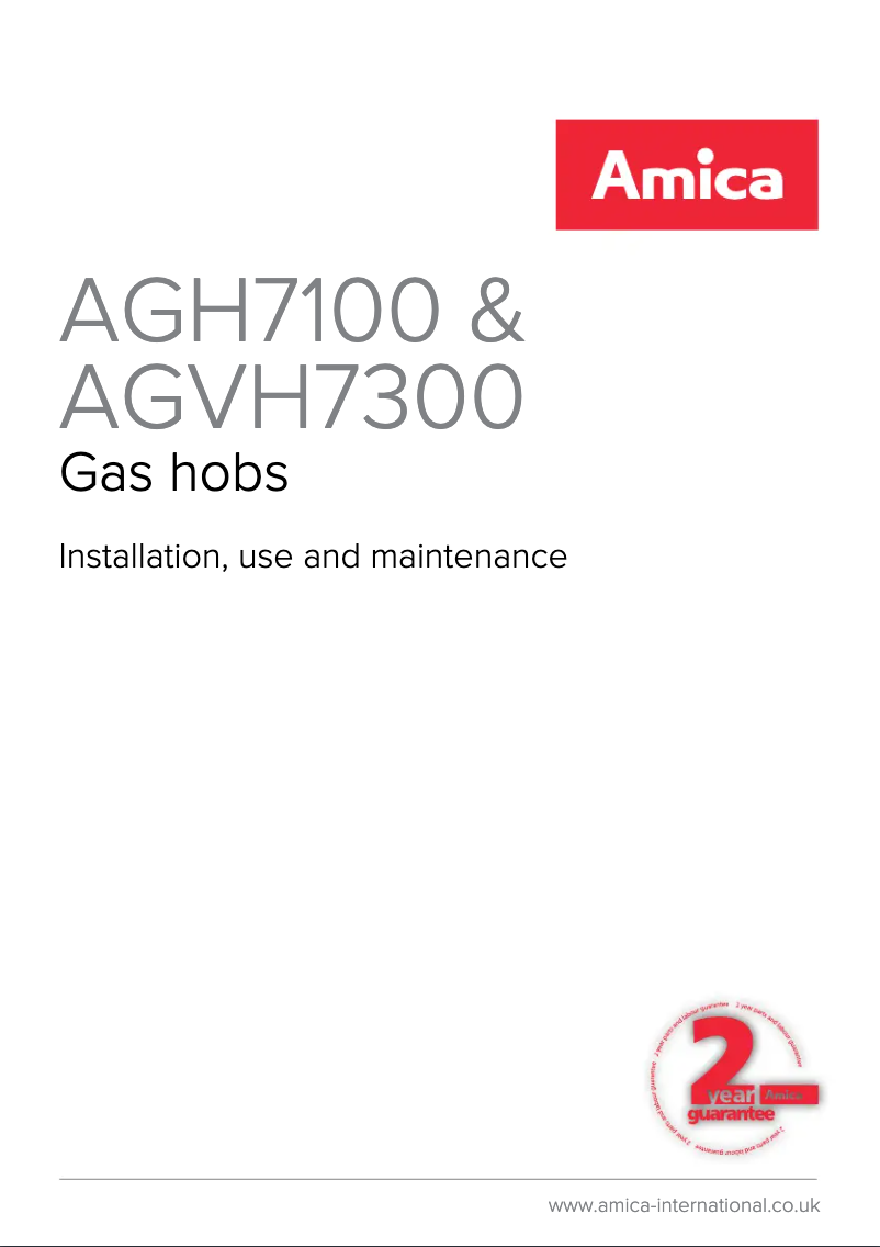 Page n°1 - Manuel utilisateur Amica AGH7100SS