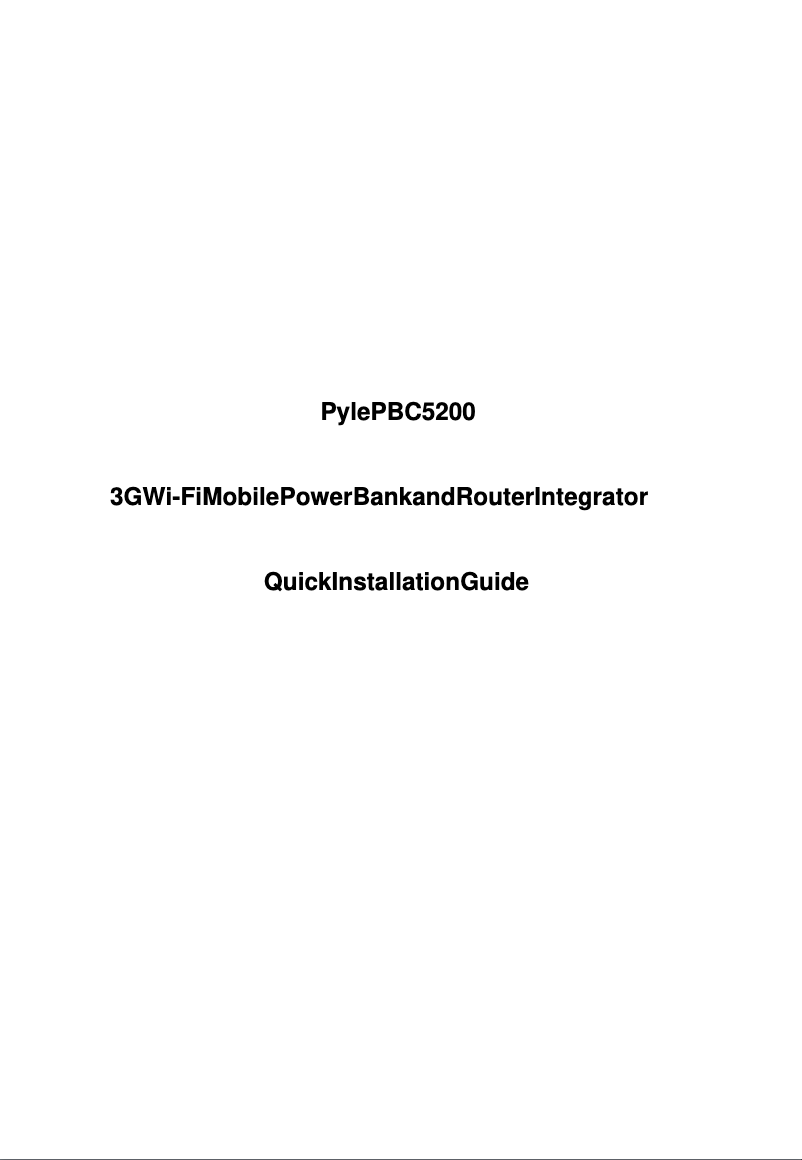 Page n°1 - Manuel utilisateur Pyle PBC5200PN