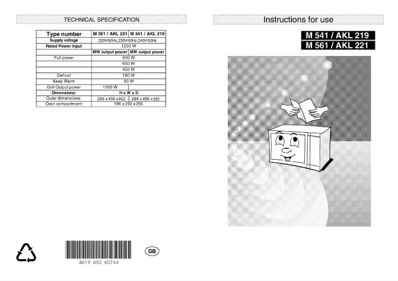 Image de la première page du manuel de l'appareil AKL 219