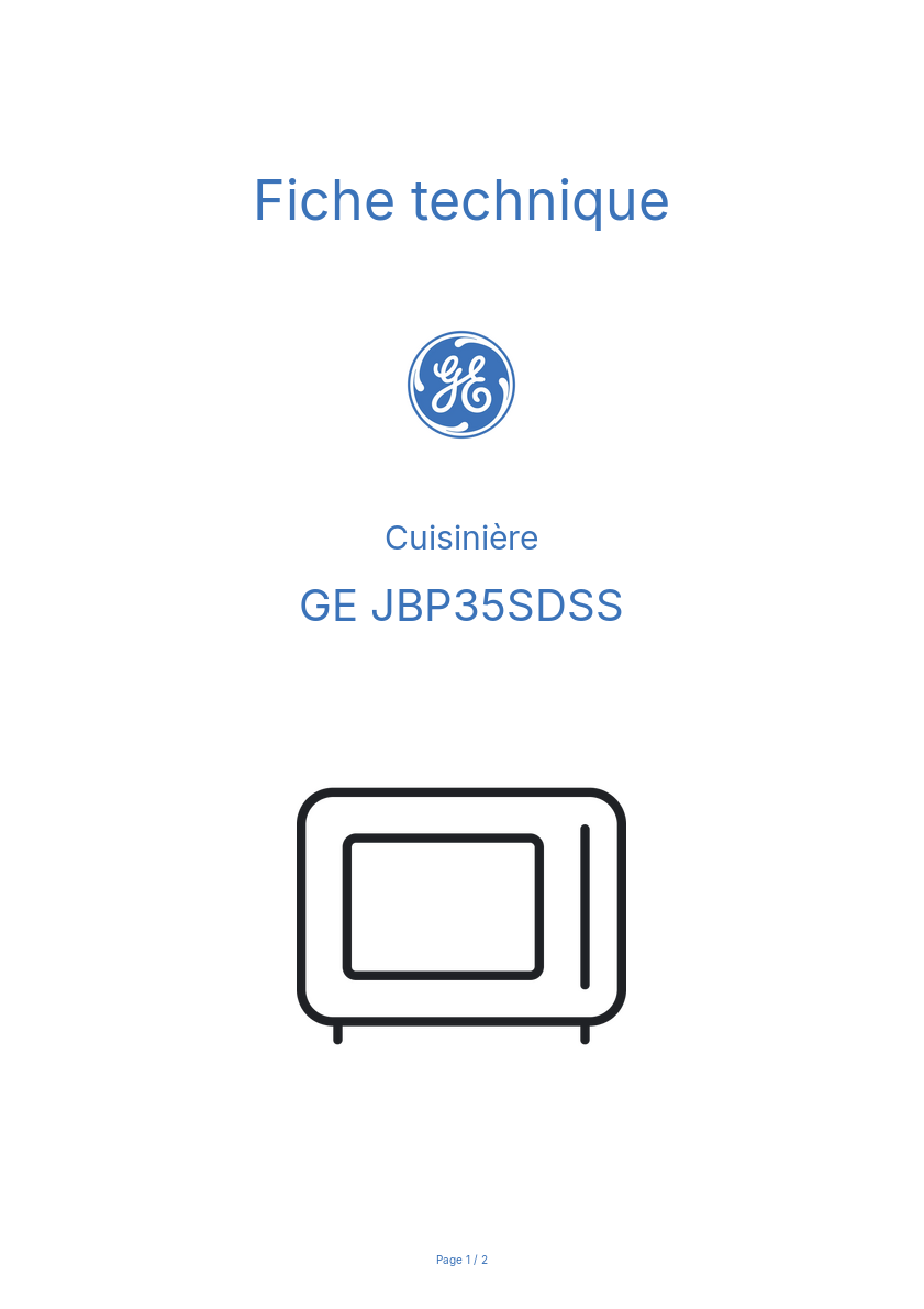 Image de la première page du manuel de l'appareil JBP35SDSS