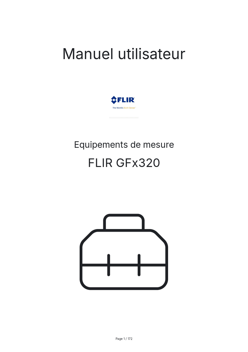 Page 1 de la notice Manuel utilisateur FLIR GFx320