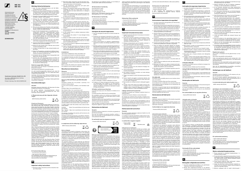 Image de la première page du manuel de l'appareil ME 104-Ant