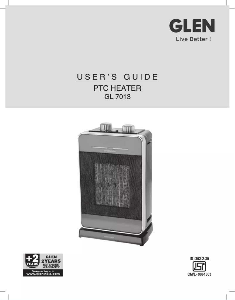 Page n°1 - Manuel utilisateur Glen GL 7013