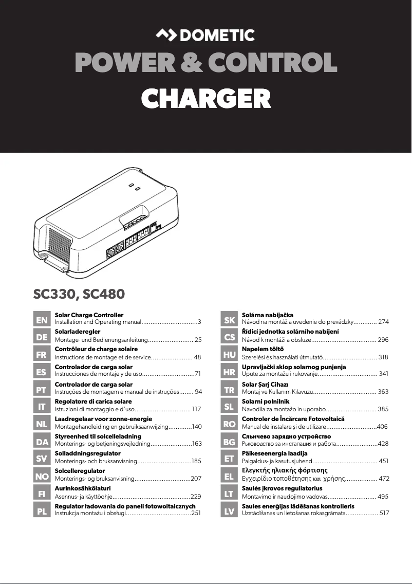 Imagen de la primera página del manual del dispositivo SC330