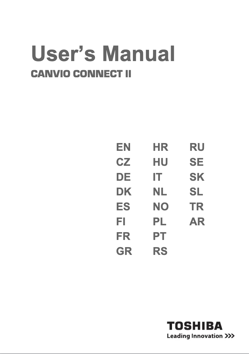 Page n°1 - Manuel utilisateur Toshiba Canvio Connect II