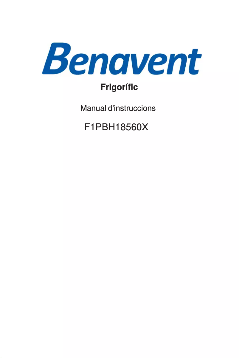 Page n°1 - Manuel utilisateur Benavent F1PBH18560X