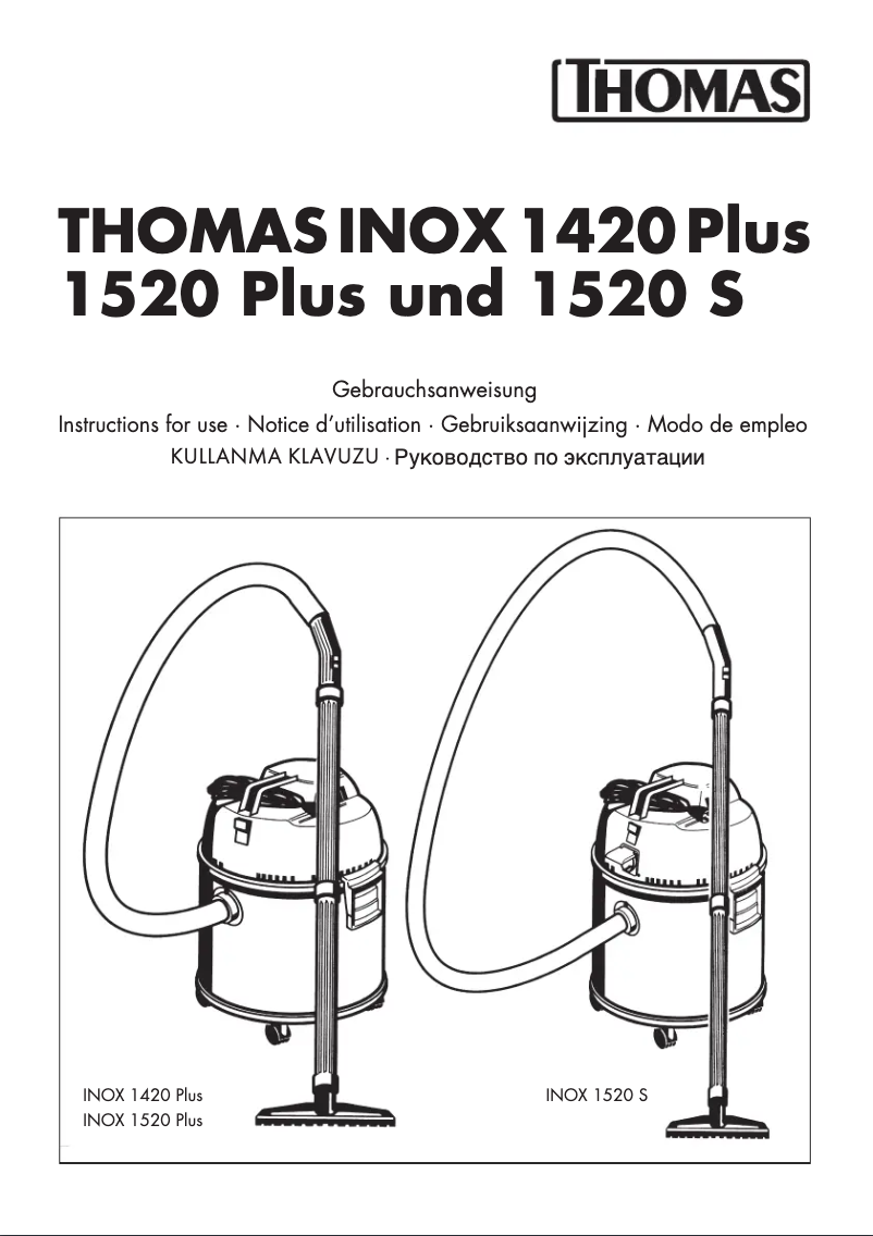 Image de la première page du manuel de l'appareil INOX 1520 Plus