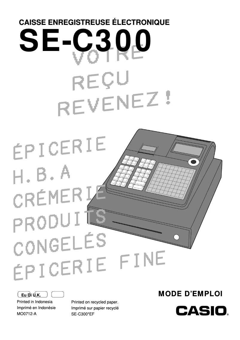 Image de la première page du manuel de l'appareil SE-C300