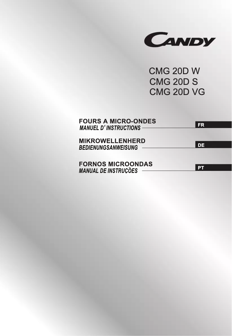 Page 1 of the manual User Manual Candy CMG 20D W