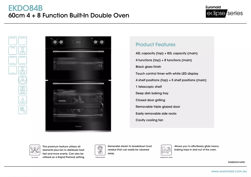 Página 1 del manual Ficha técnica Euromaid EKDO84B