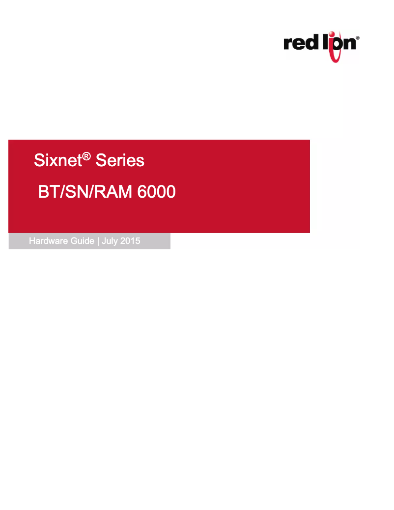 Page n°1 - Manuel utilisateur Red Lion RAM-6901-VZ