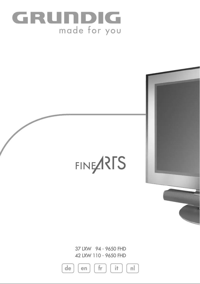 Page n°1 - Manuel utilisateur Grundig FineArts 37 LXW 94 - 9650 FHD