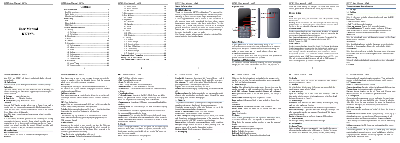 Page 1 de la notice Manuel utilisateur Lava KKT 27+