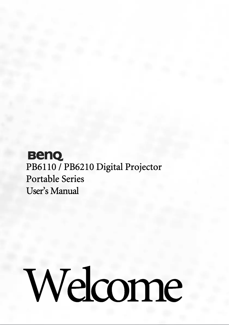 Page n°1 - Manuel utilisateur BenQ PB6110