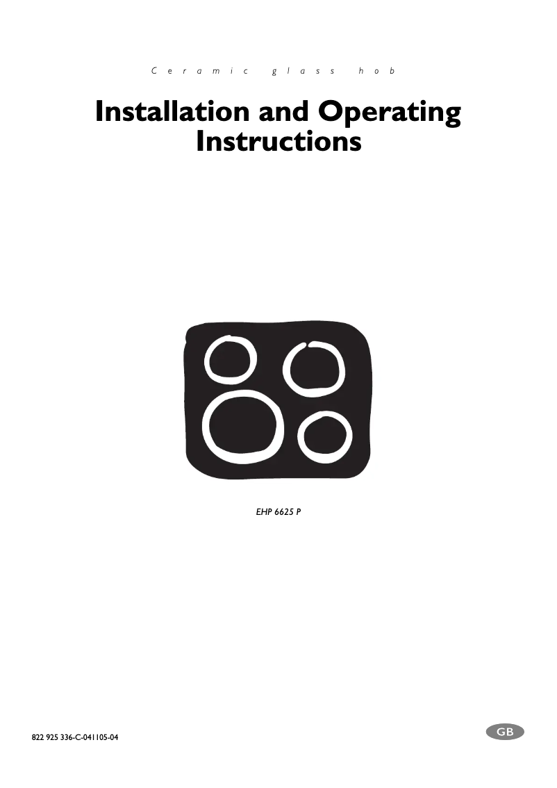 Page 1 de la notice Manuel utilisateur Electrolux EHP 6625 P