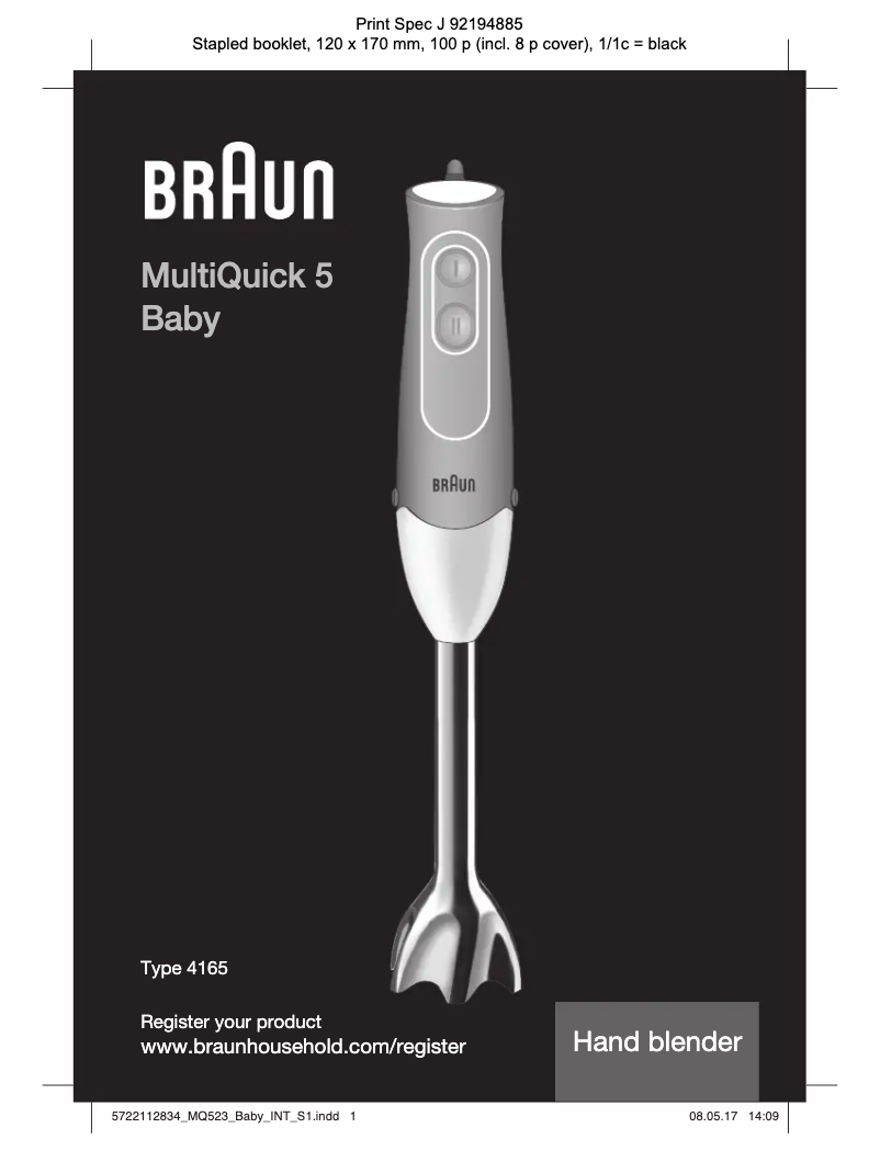 Página 1 del manual Manual de usuario Braun MultiQuick 5 Baby MQ523