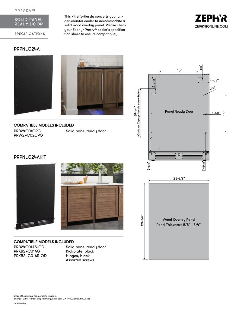 Page n°1 - Fiche technique Zephyr Presrv PRW24C02CPG