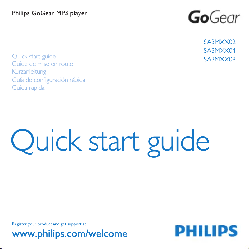 Página 1 del manual Guía de inicio rápido Philips GoGear SA3MXX02K