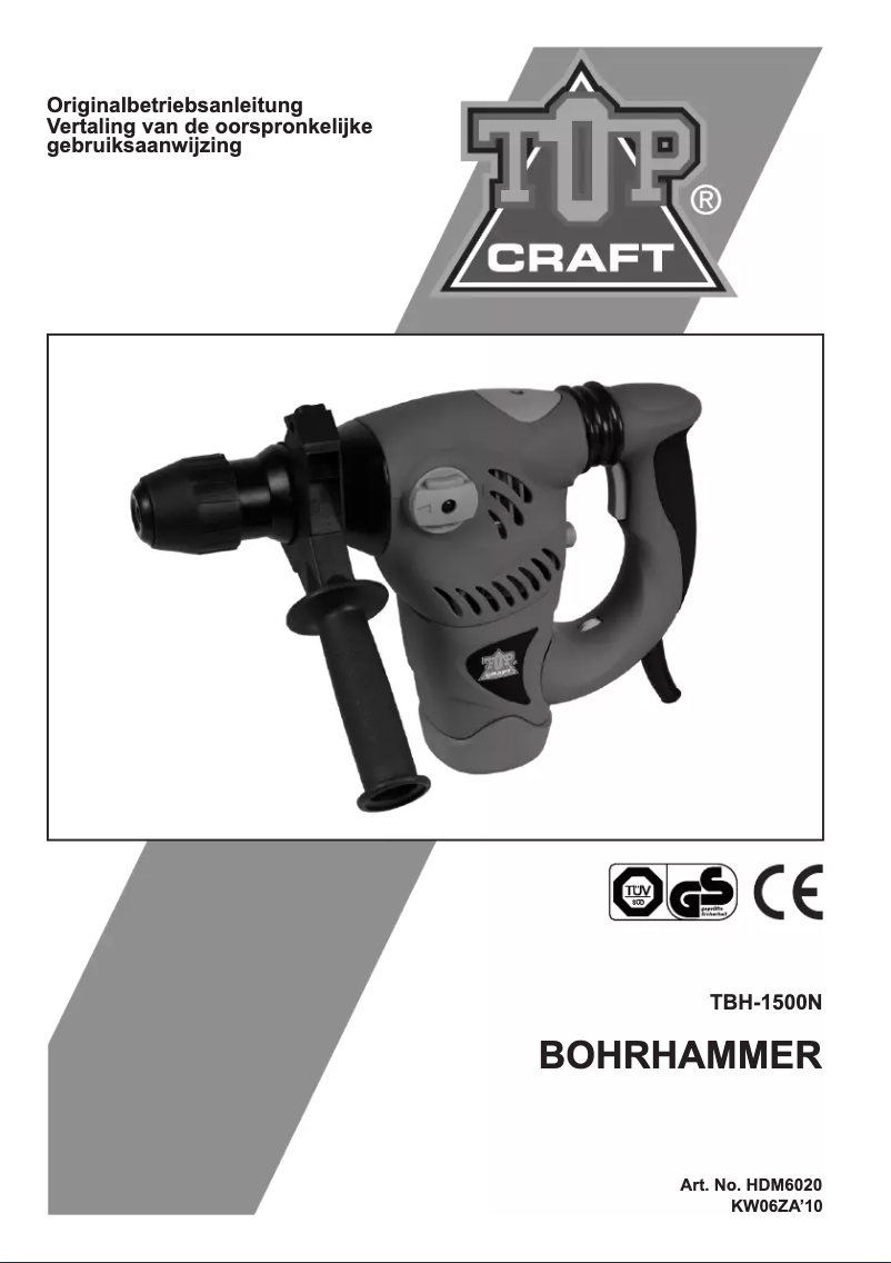 Página 1 del manual Manual de usuario Topcraft TBH-1500N