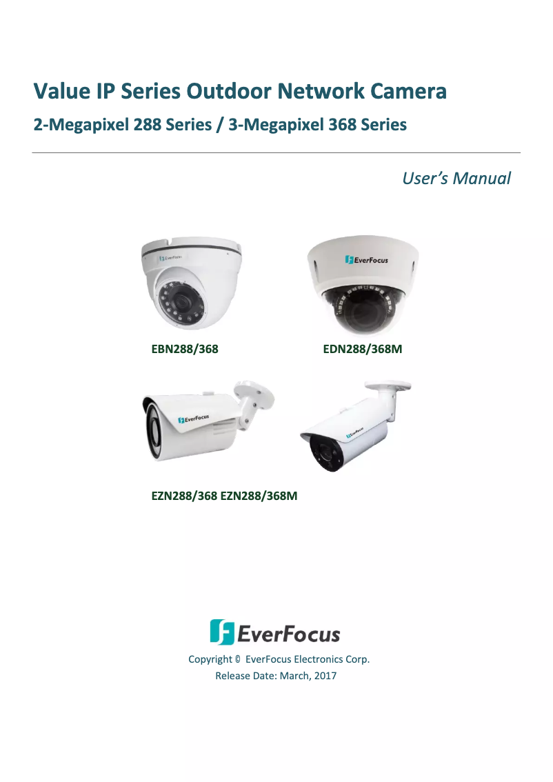 Page n°1 - Manuel utilisateur EverFocus EZN368