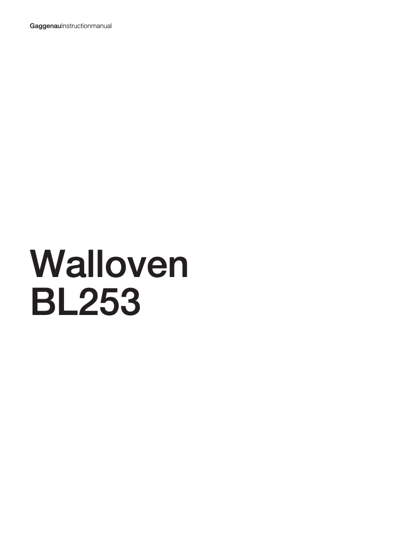 Image de la première page du manuel de l'appareil BL 253