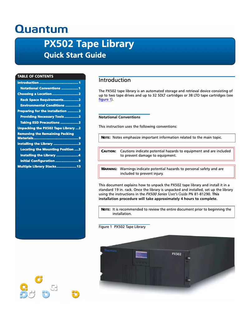 Page 1 de la notice Manuel utilisateur Maxdata Quantum PX502 Tape Library