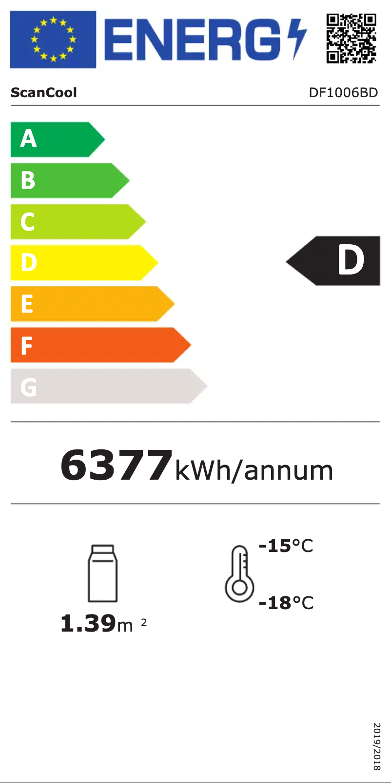 Page n°1 - Label énergétique Scancool DF1006BD