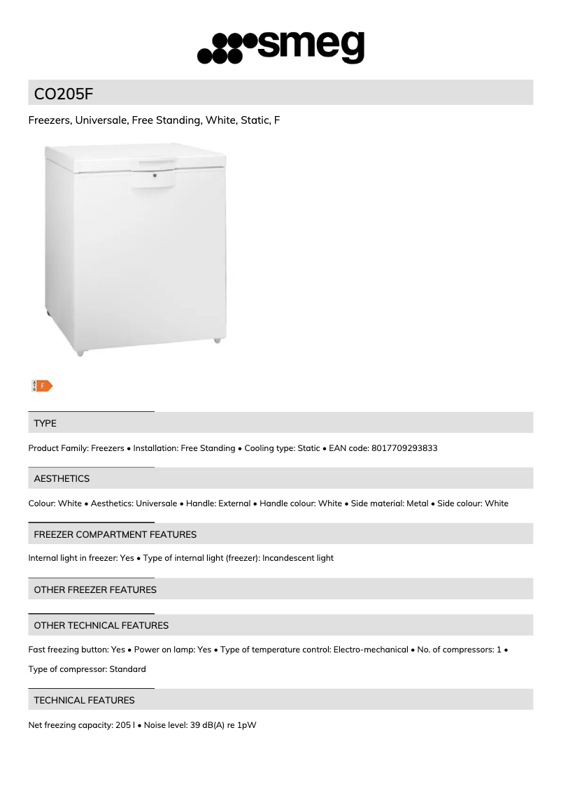 Page n°1 - Brochure Smeg CO205F